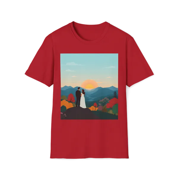 Romantic_Sunset_Couple_Art_T_Shirt_Nature_Adventure_Top_Cherry_Red
